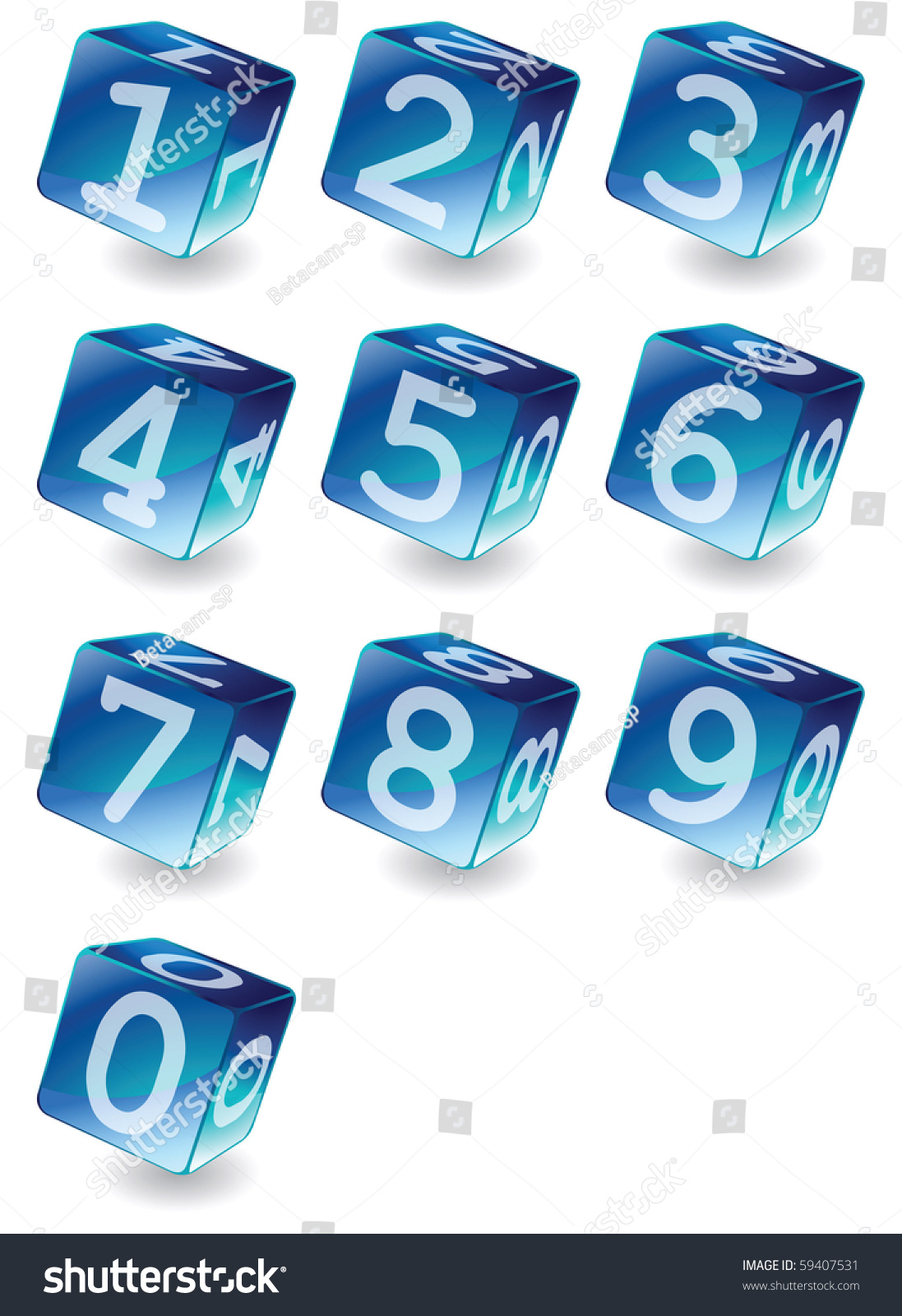 Set Of Cubes With Numbers Stock Vector Illustration 59407531 : Shutterstock