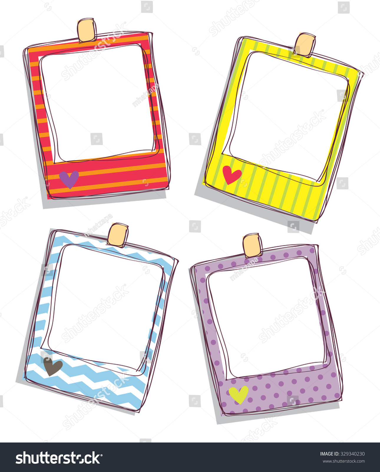 Set Of Cute Frame Stock Vector Illustration 329340230 Shutterstock