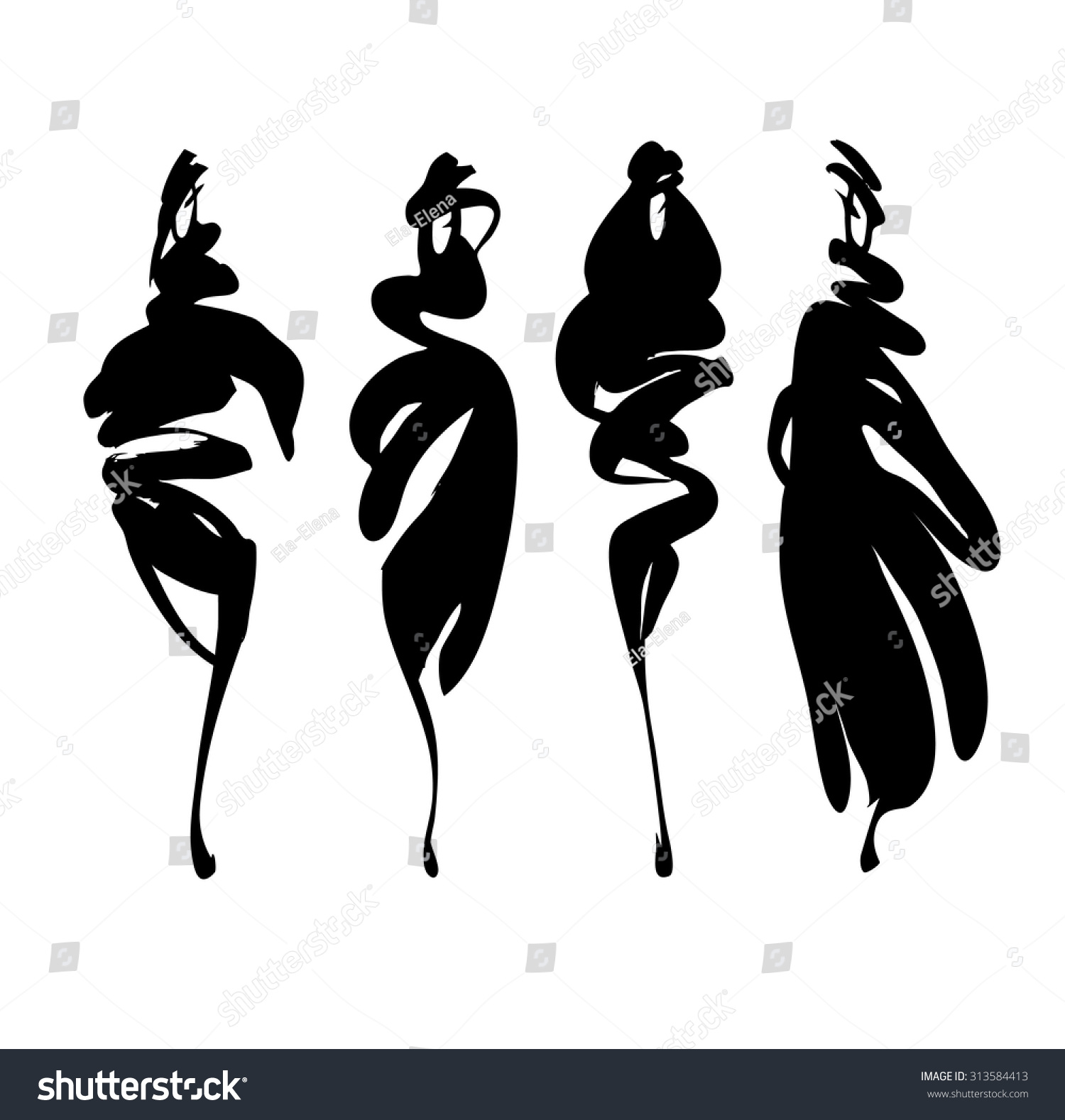fashion illustration silhouettes set fashion models silhouettes isolated stock vector fashion illustration silhouettes set fashion models silhouettes isolated stock vector