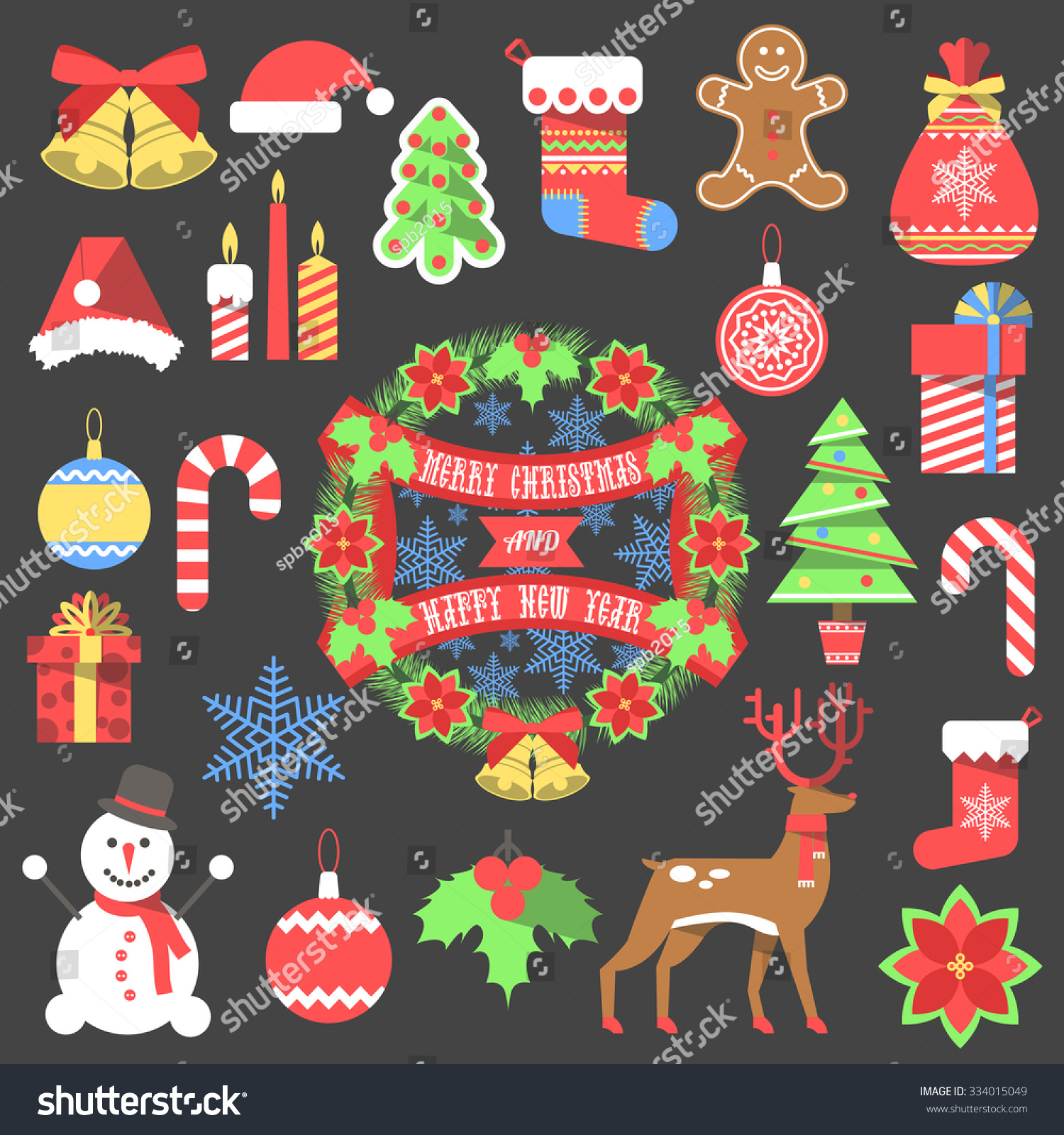 new year signs and symbols set of flat and happy new year icons new year signs and symbols set of flat and happy new year icons