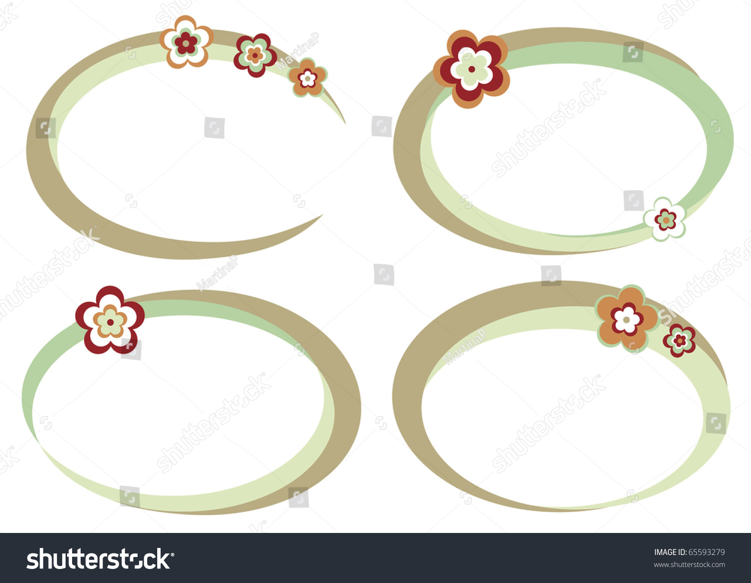 Set Of Frames With Flowers Stock Vector Illustration 65593279