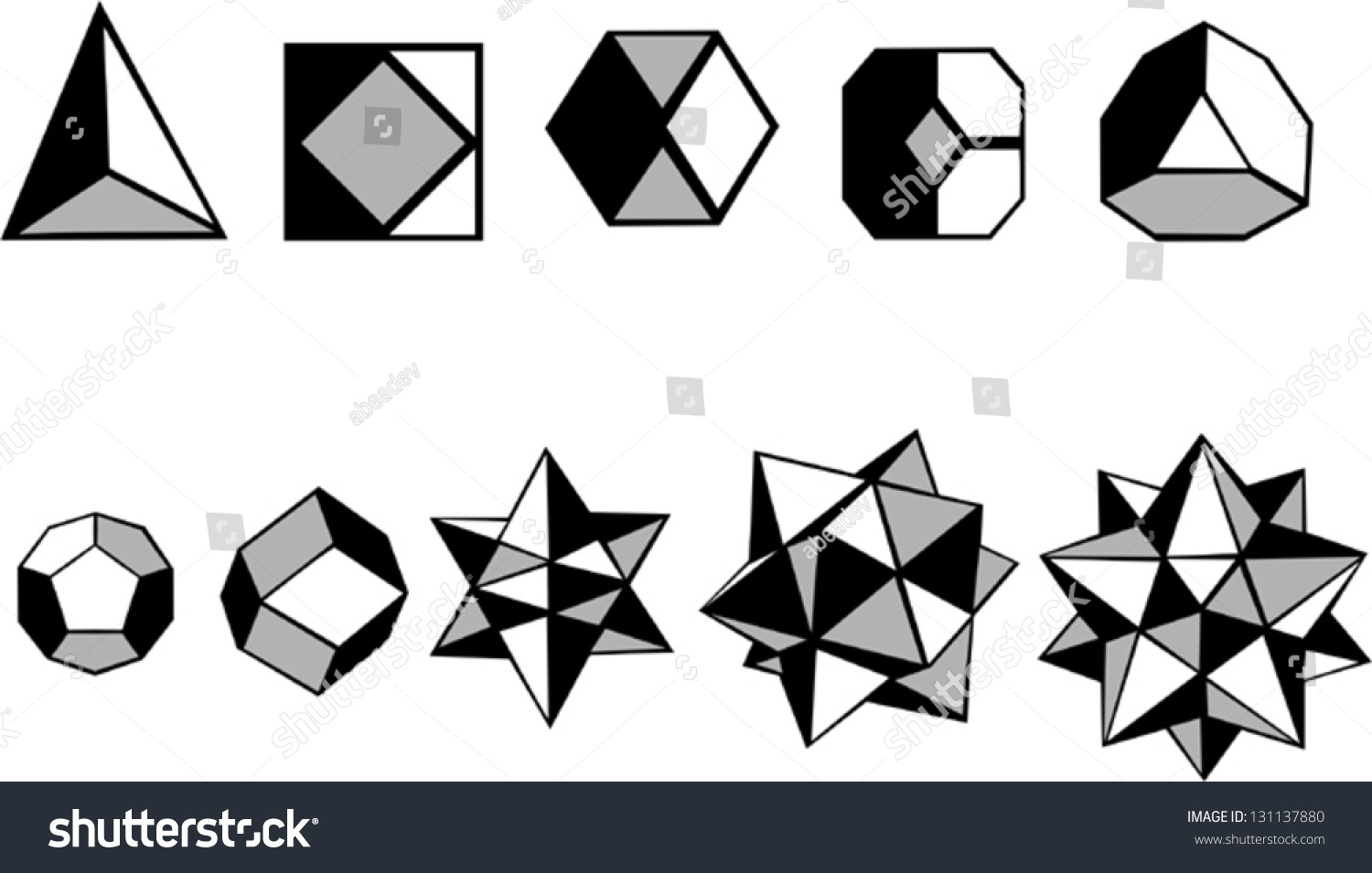 Set Of Geometric Shapes Stock Vector Illustration 131137880 : Shutterstock