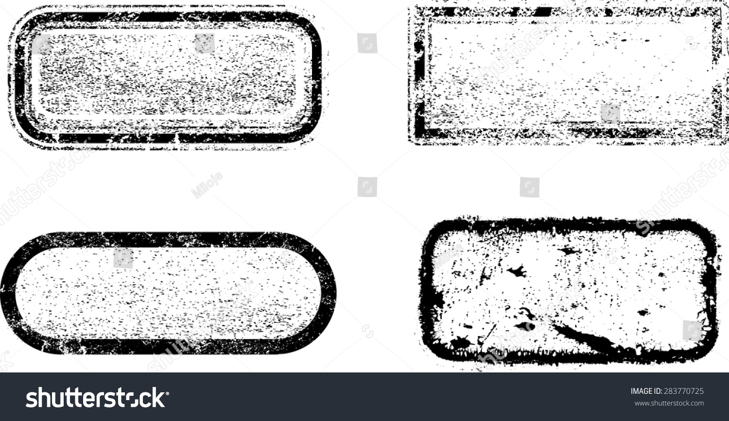 Set Grunge Rubber Texture Stamp Stock Vector Royalty Free