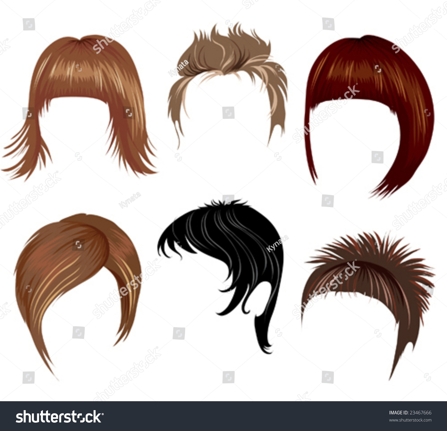 Set Of Hair Styling For Woman Stock Vector Illustration 23467666