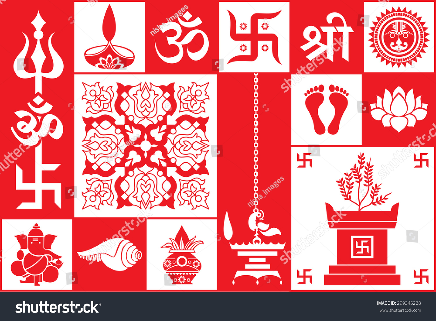 set-of-hindu-symbols-stock-vector-illustration-299345228-shutterstock