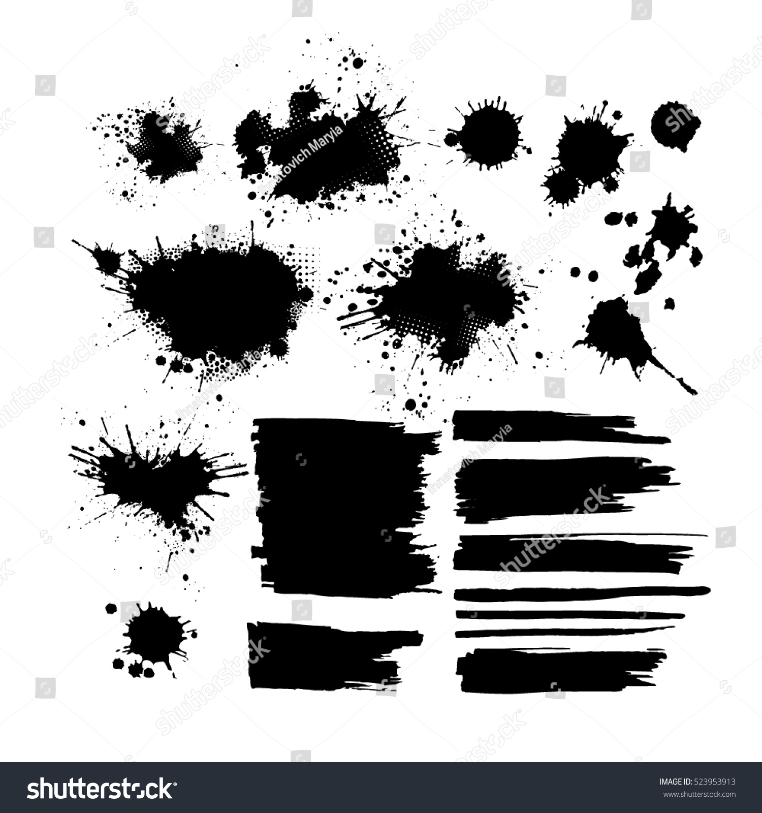 Set Ink Spots Vector Stock Vector 523953913 Shutterstock