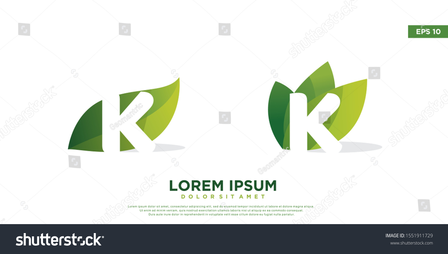 Set Letter K Leaf Logo Simple Stock Vector Royalty Free 1551911729