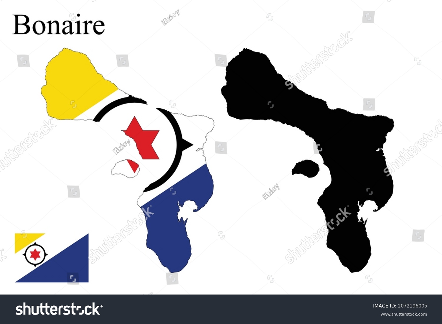 Set Maps Bonaire Flag On Map Stock Vector Royalty Free