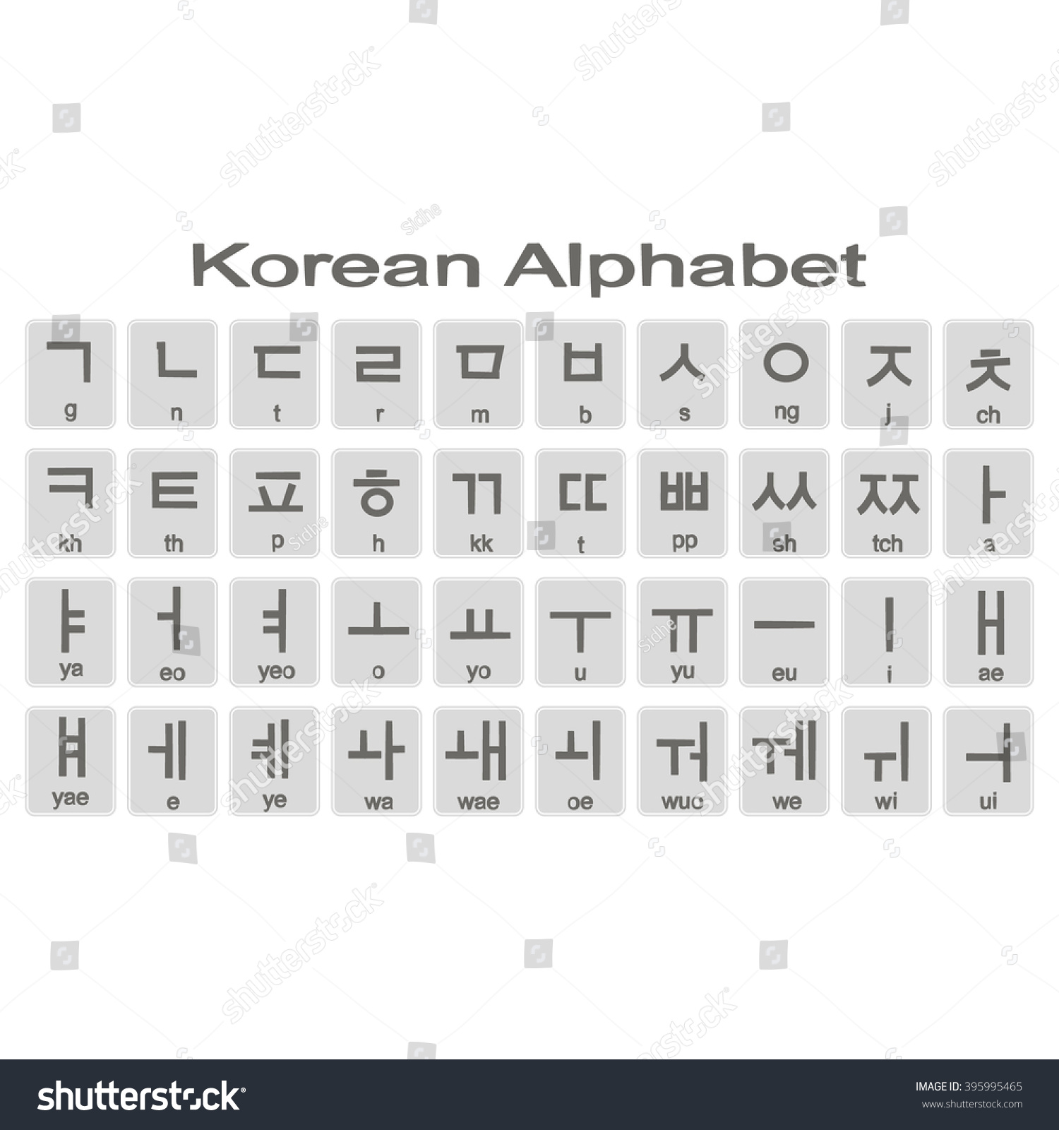 Vektor Stok Set Monochrome Icons Korean Alphabet Your Tanpa Royalti