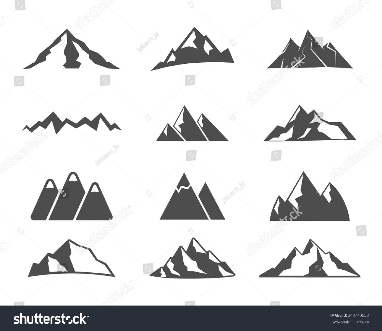 Set of mountain silhouette elements Outdoor icon Hand drawn snow ice mountain tops decorative symbols isolated Use them for camping logo travel labels climbing or hiking badges Vector Set of mountain silhouette elements Outdoor icon Hand drawn snow ice mountain tops decorative symbols isolated Use them for camping logo travel labels climbing or hiking badges Vector