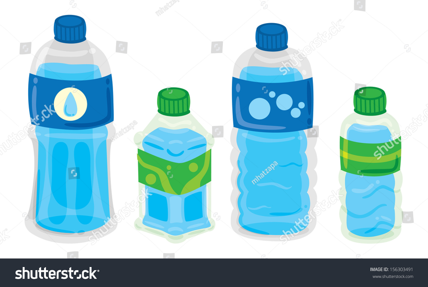 Set Plastic Bottle Stock Vector 156303491 - Shutterstock