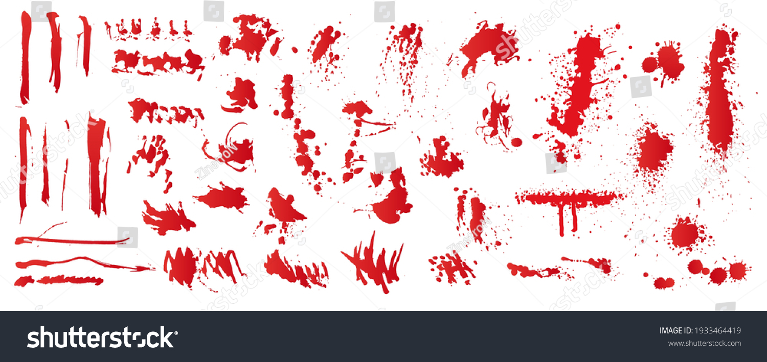 Set Realistic Bloody Splatters Drop Blob Stock Vector Royalty Free