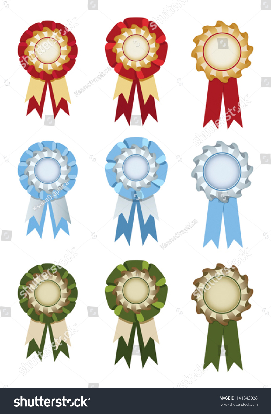 Set Rosettes Stock Vector Royalty Free 141843028