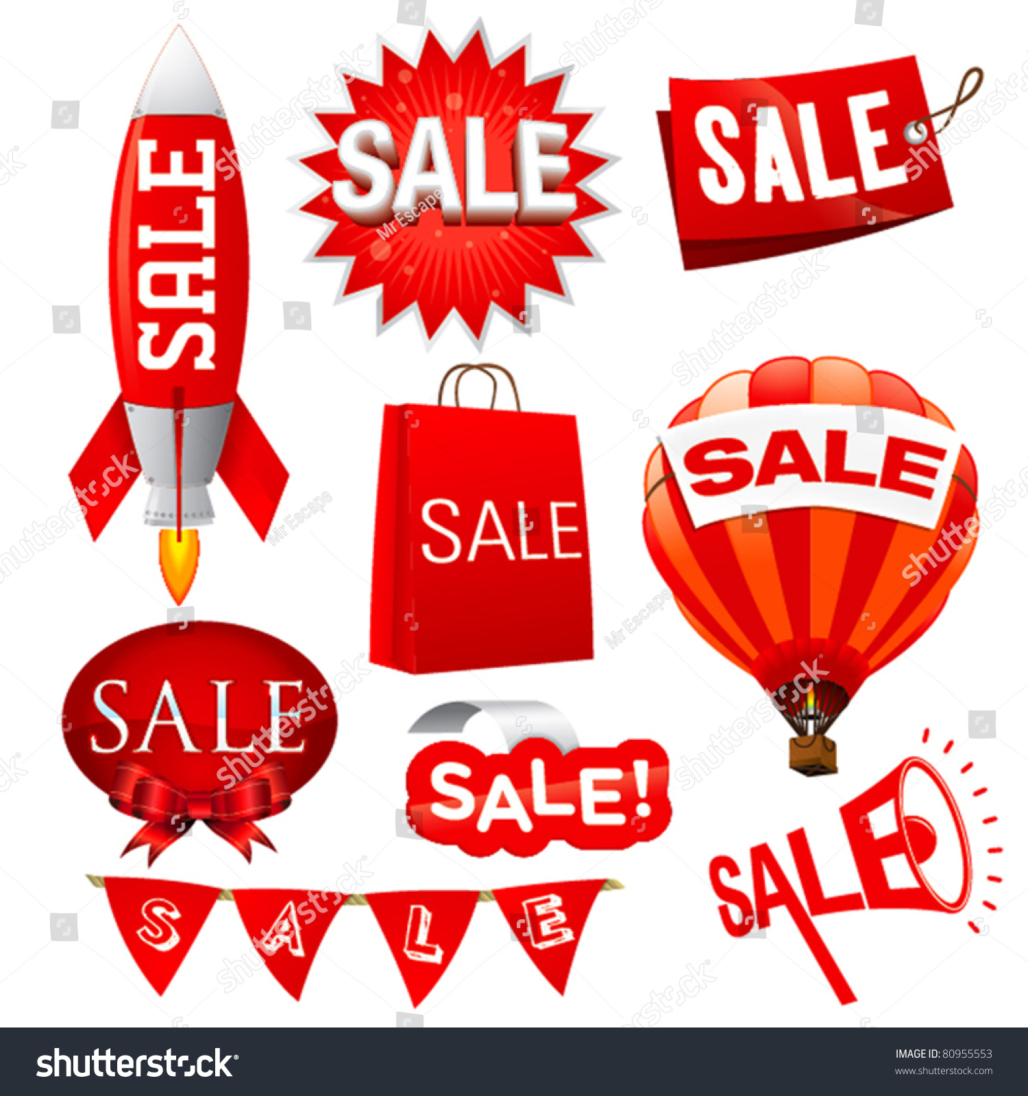 Set Of Sale Vector - 80955553 : Shutterstock