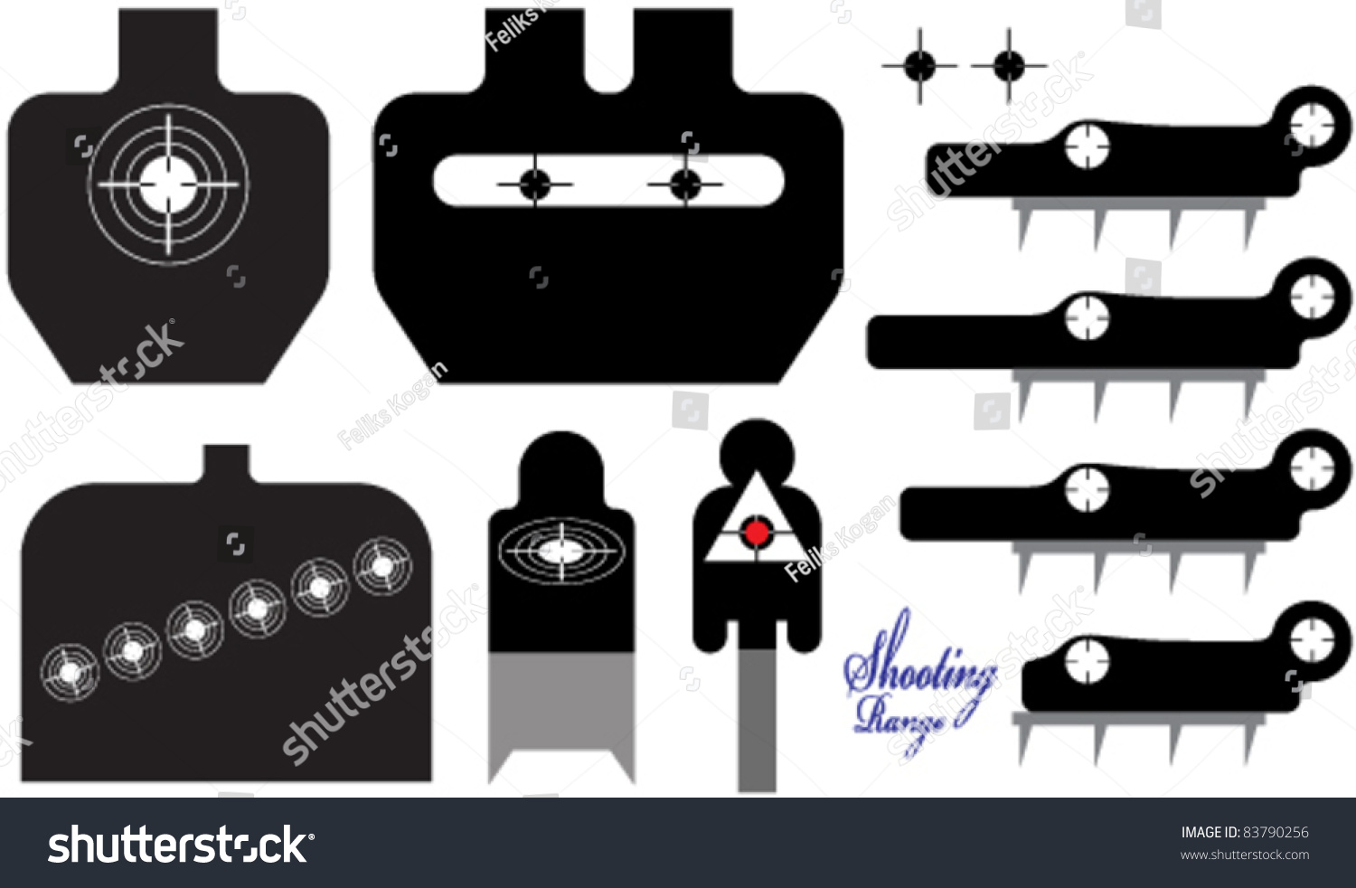 Set Of Shooting Targets Stock Vector Illustration 83790256 Shutterstock