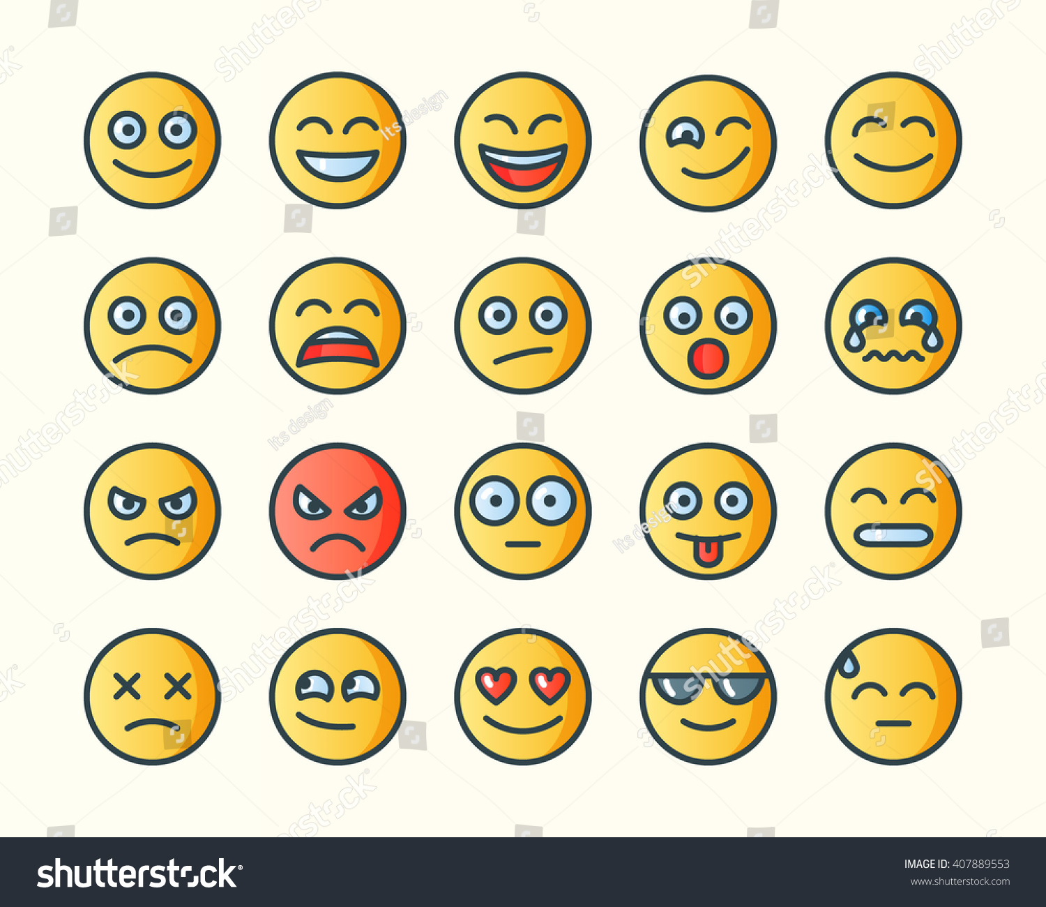 Single Line Emoji Art : Set smiley icons emoji flat line stock vector