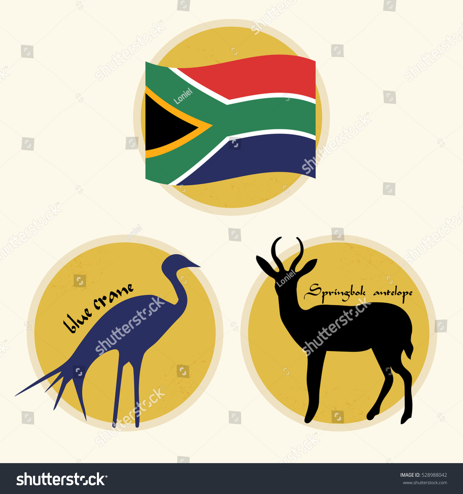 Set Of South Africa National Symbols Stock Vector 528988042 : Shutterstock