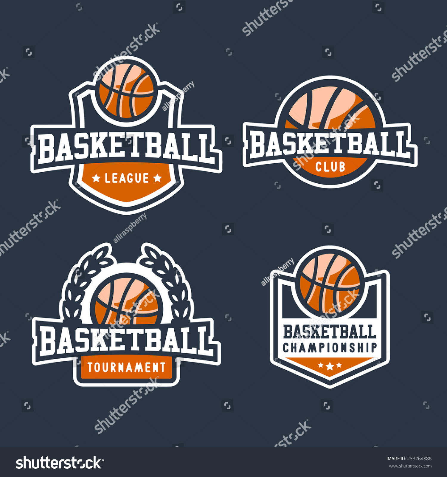 Set Of Sport Basketball Badge Logo Templates, T-Shirt Graphics Stock Vector ...