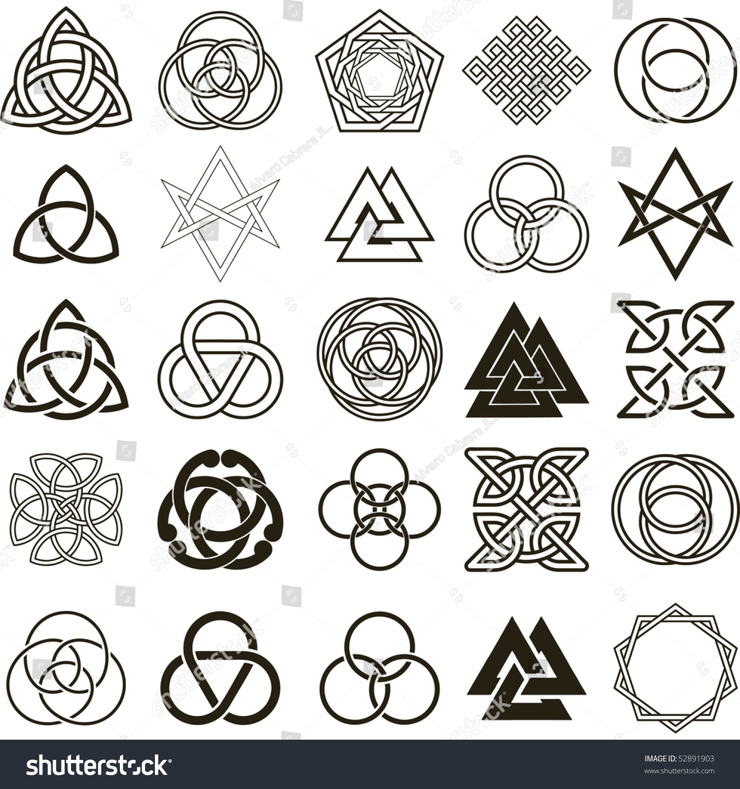 Set Of Symbols Icons Vector. Tattoo Design Set. 52891903 Shutterstock