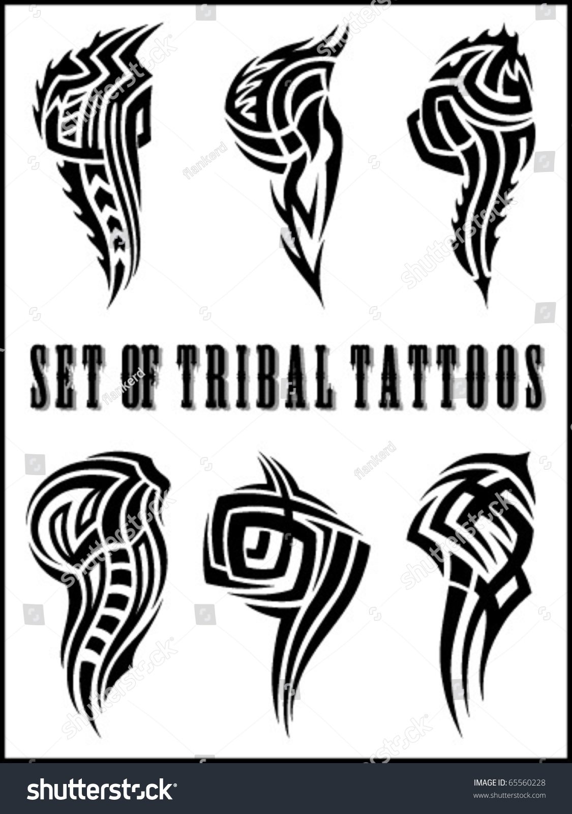 Tribal-Tattoos stock-vector-set-of-tribal-tattoo-including-65560228