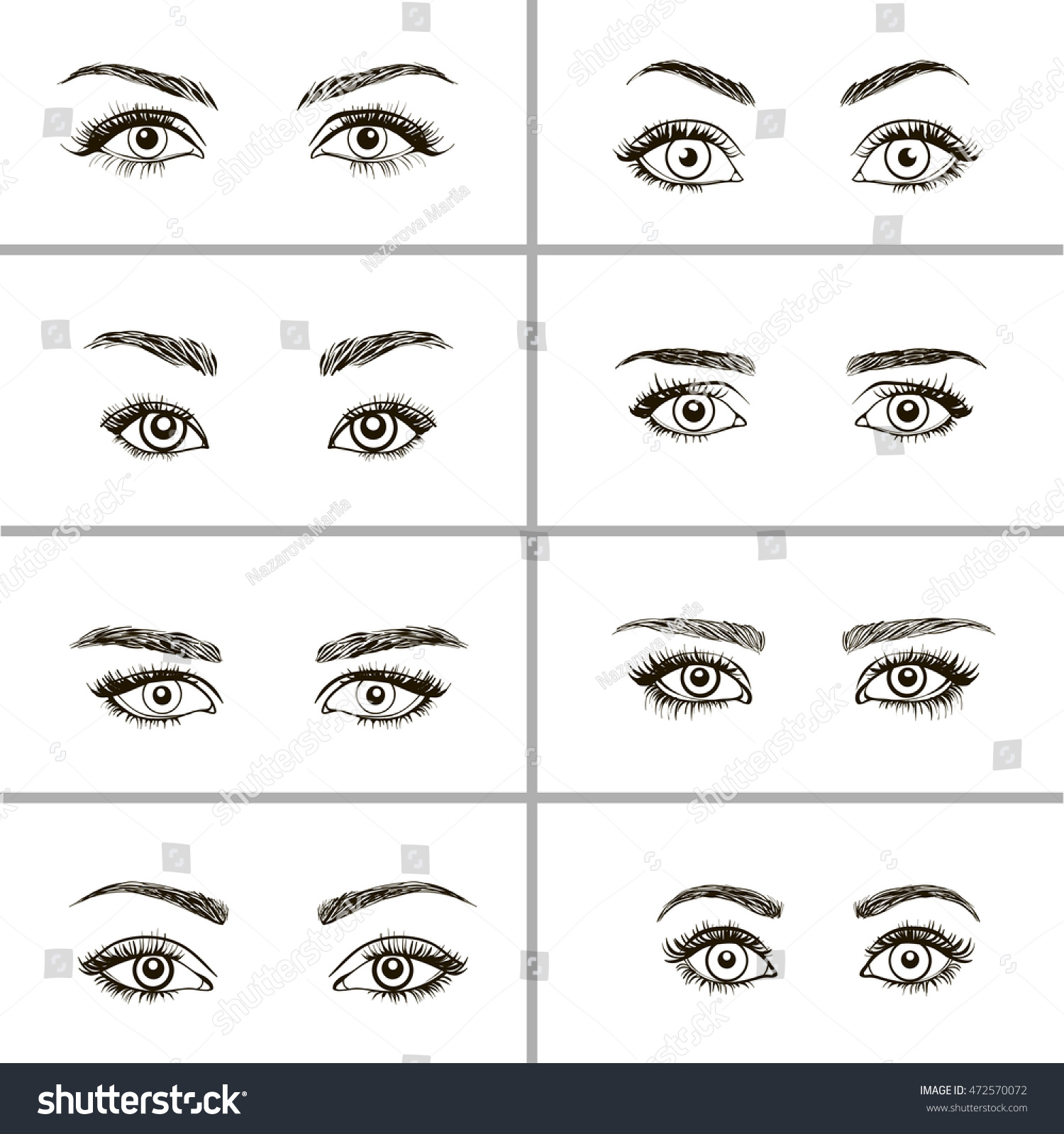 Eye Shapes And Types Various Female Eye Shapes Vector Image Porn Sex Picture 6747