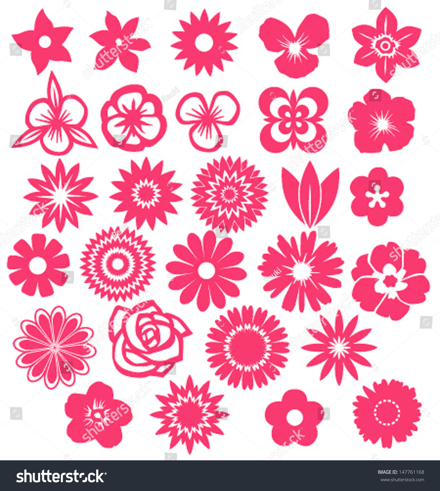 Set Of Vector Flowers - 147761168 : Shutterstock