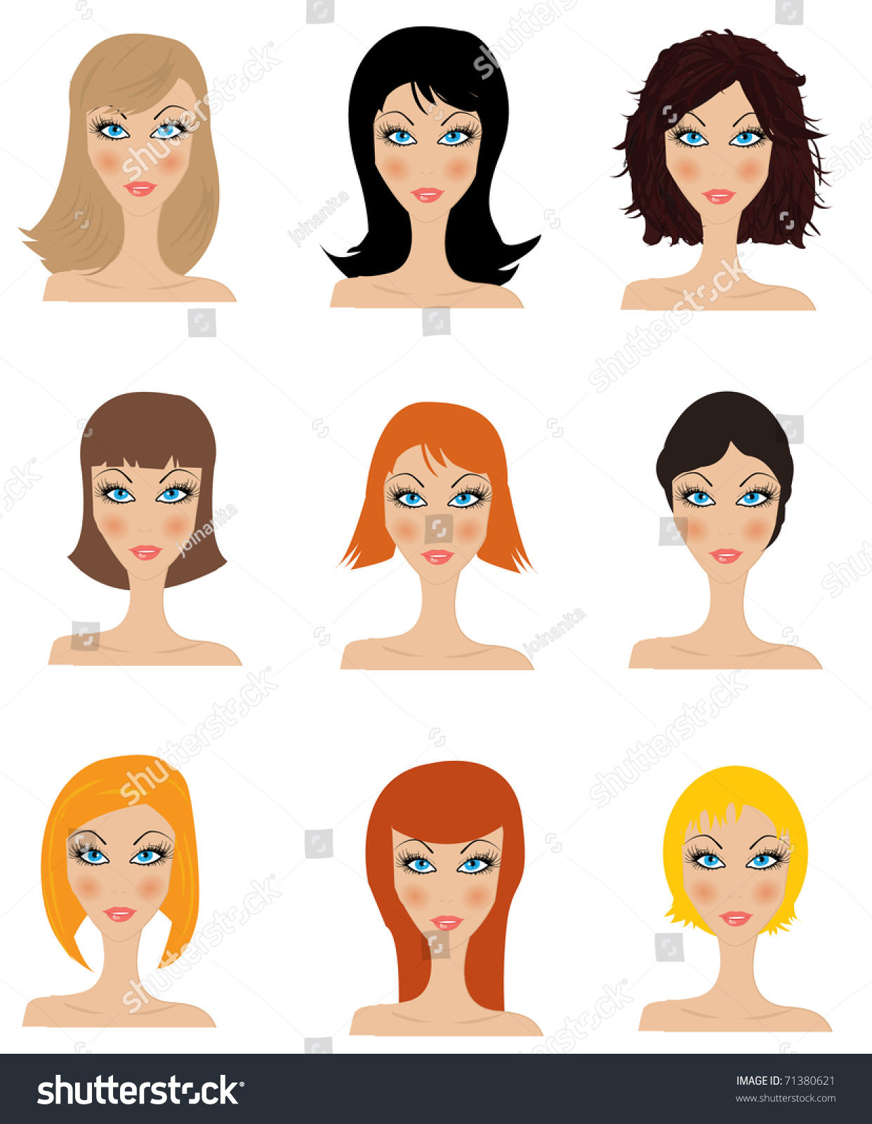 Set Of Vector Hair Styling - 71380621 : Shutterstock