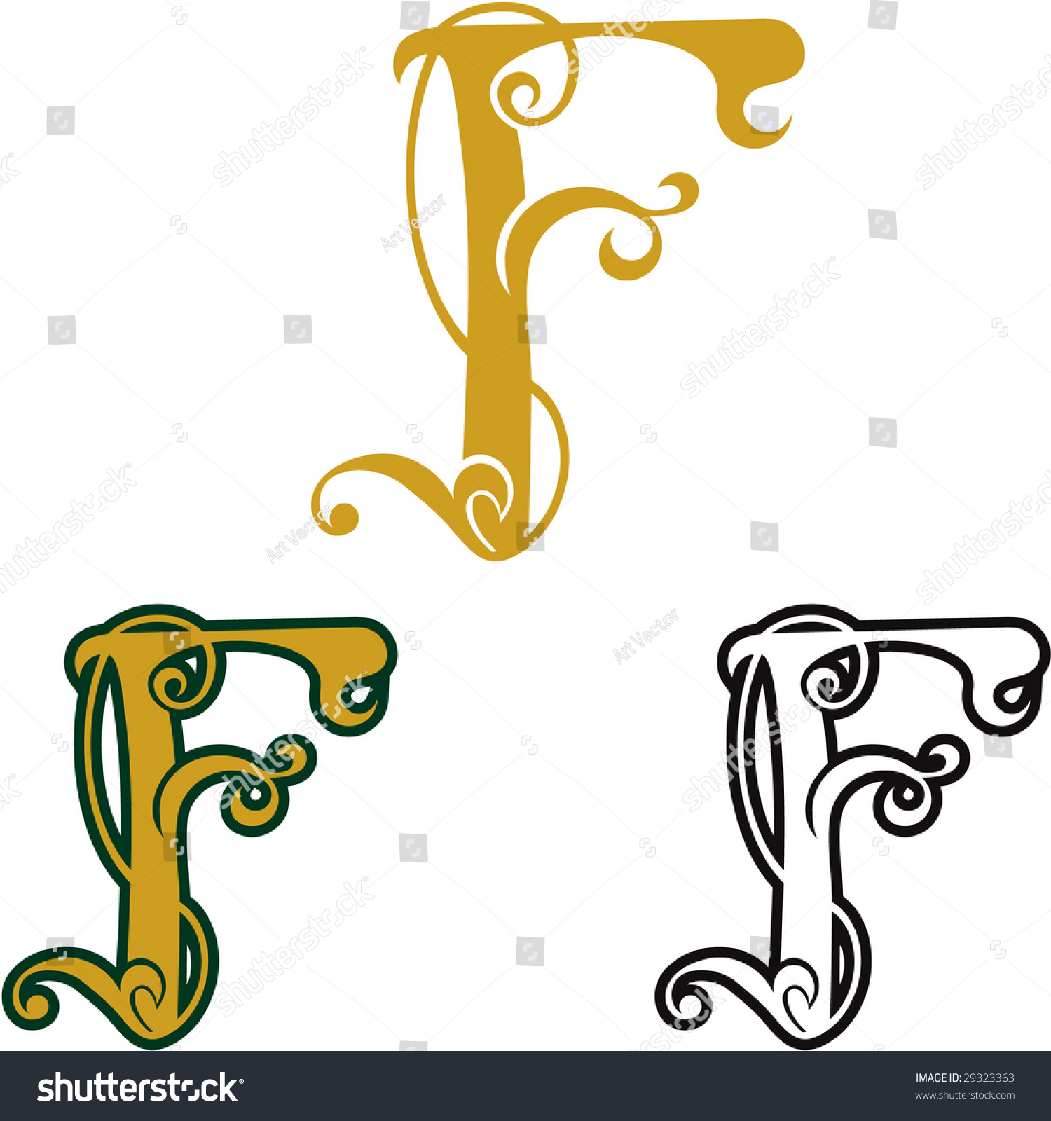 Set Of Vector Letters F For Design 29323363 Shutterstock