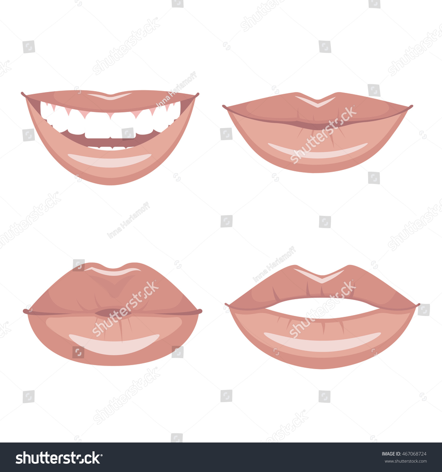 Set Vector Lips Various Types Woman Vector De Stock Libre De Regal As