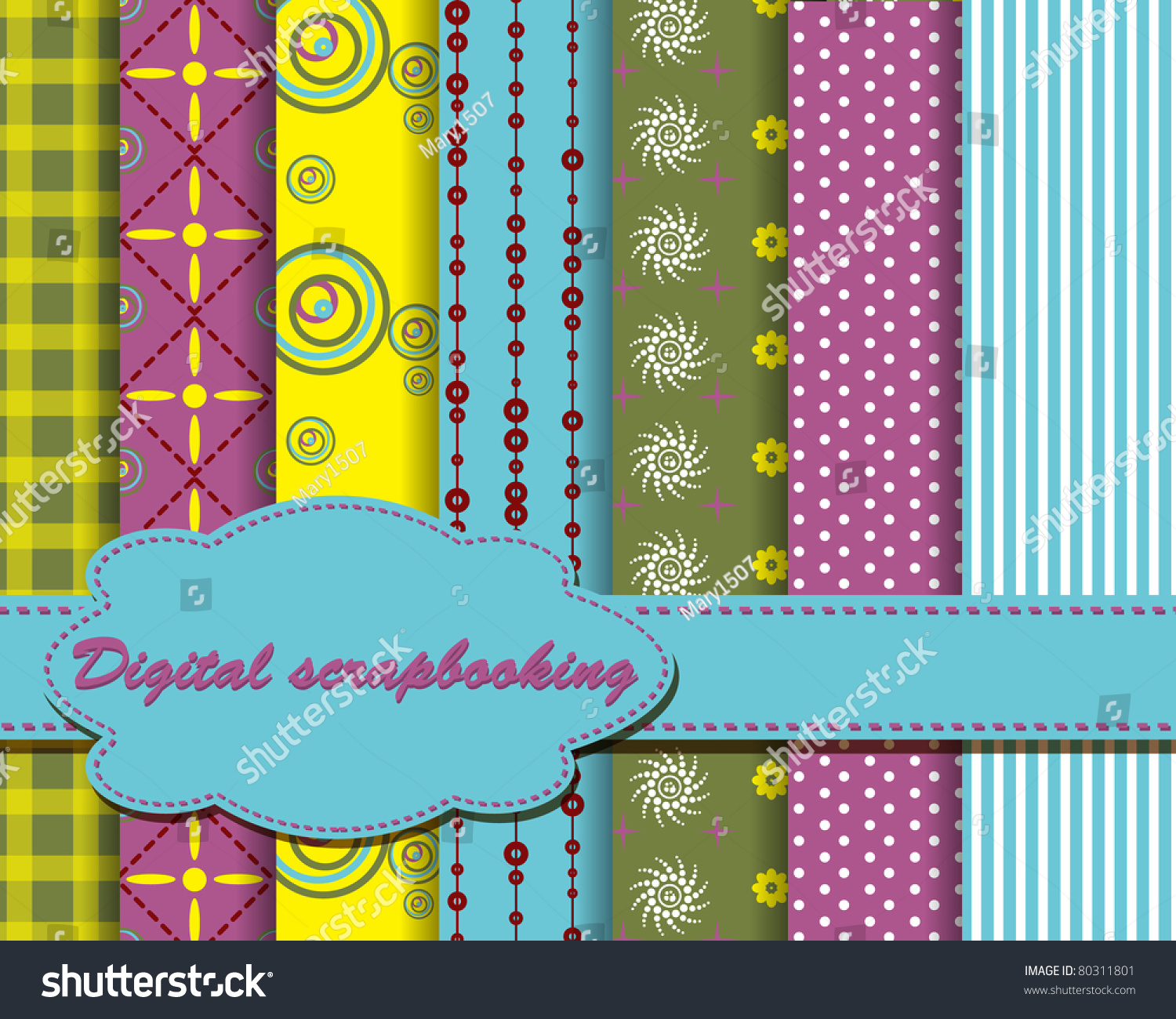 Set Of Vector Paper For Scrapbook - 80311801 : Shutterstock