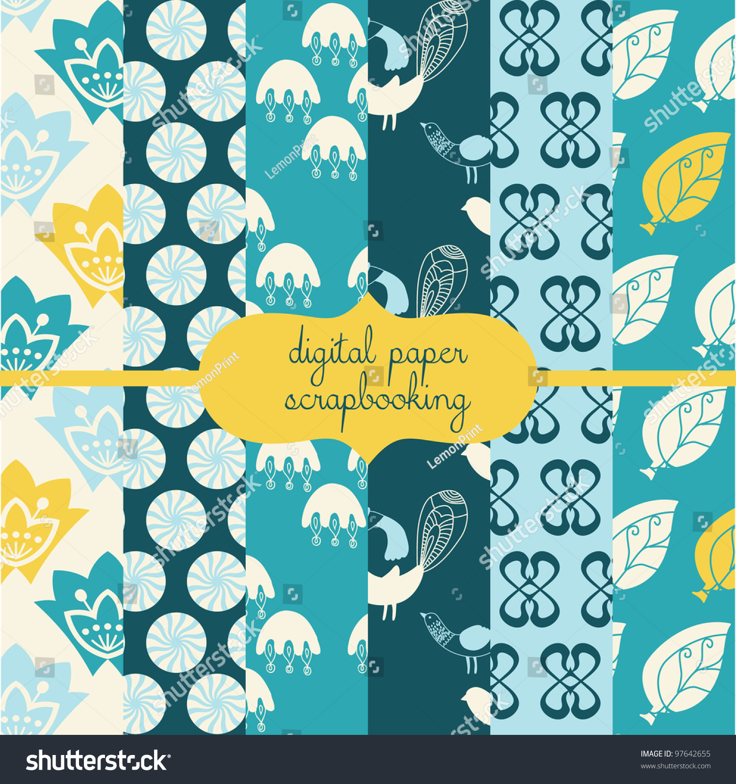 Set Of Vector Paper For Scrapbook - 97642655 : Shutterstock