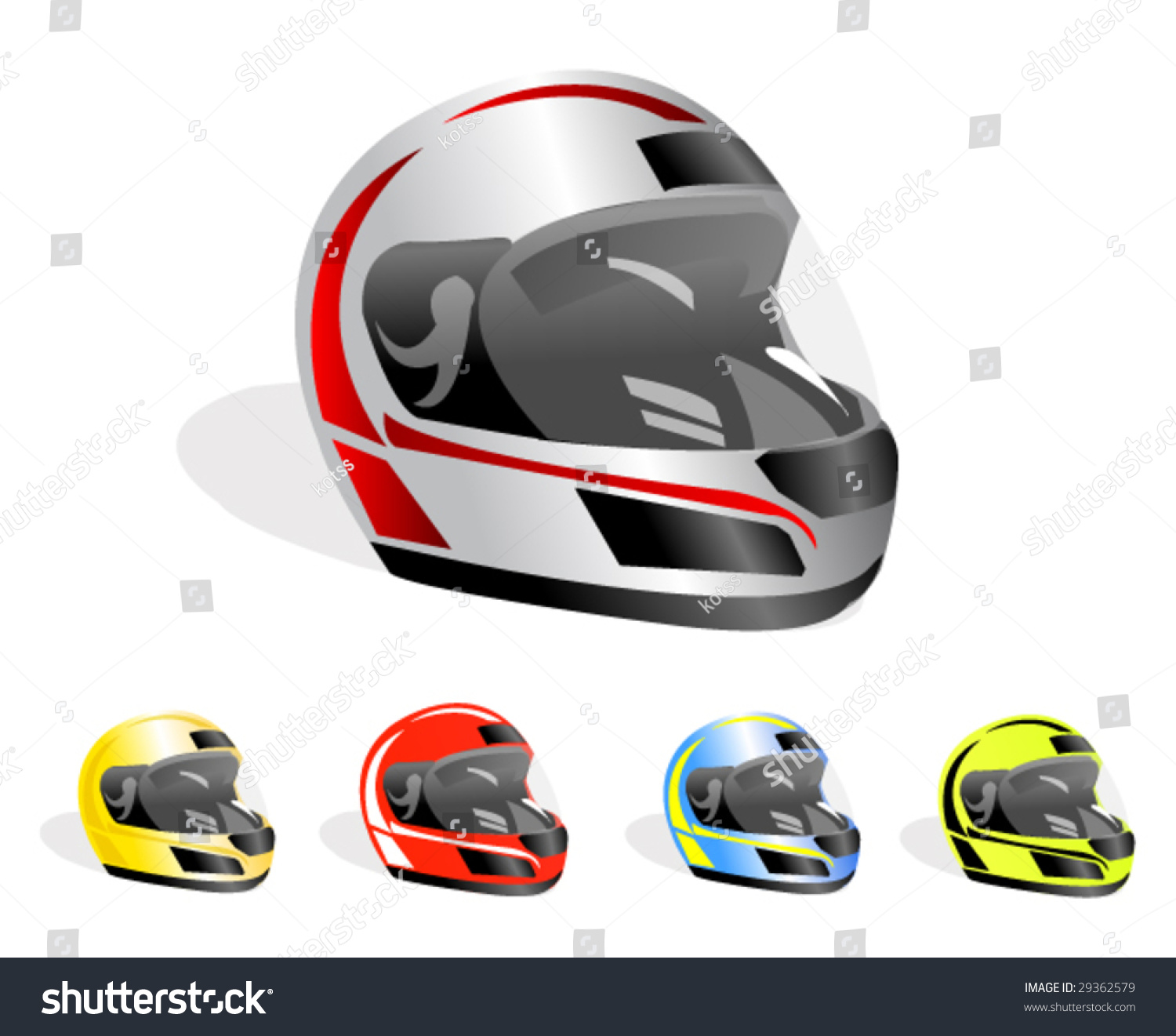 Set Of Vector Racing Helmets - 29362579 : Shutterstock