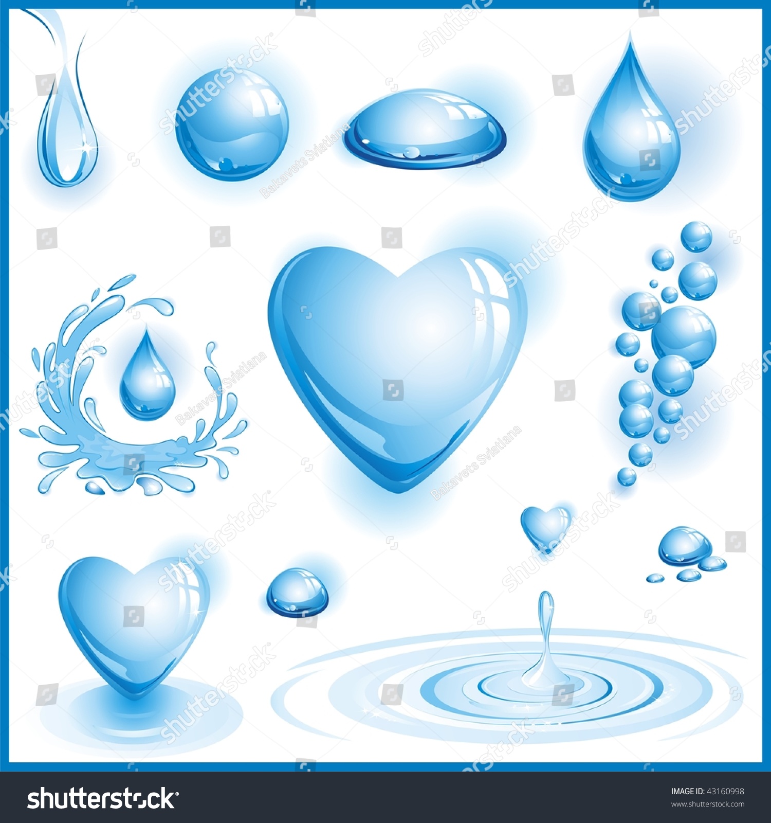 Set Of Water Design Elements. Vector Illustration. 43160998