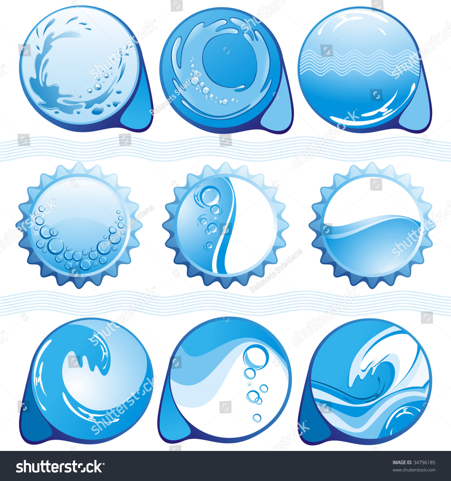 Set Of Water Designs. (Vector Illustration) 34796185 Shutterstock