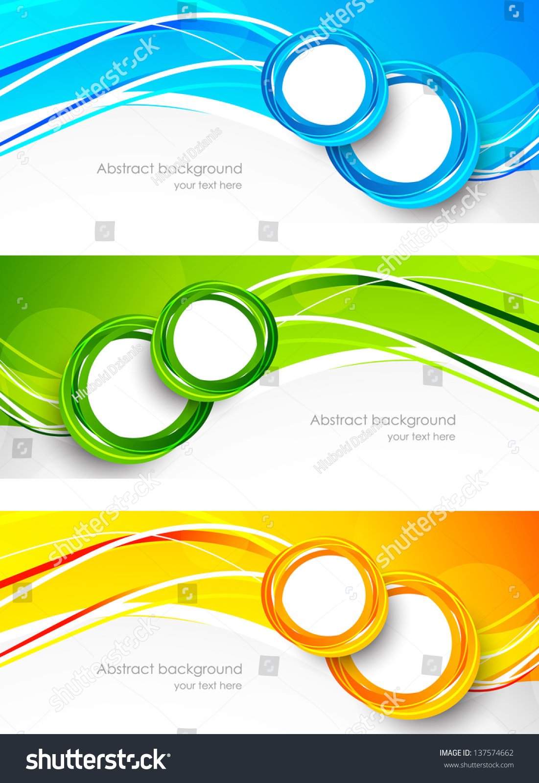 Set Of Wavy Banners Stock Vector Illustration 137574662 : Shutterstock
