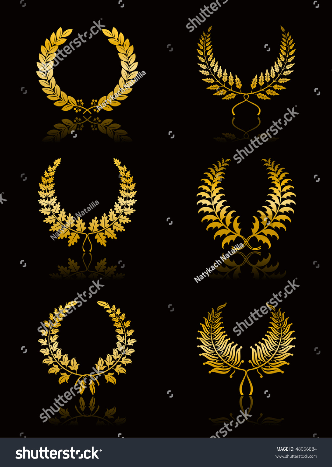 Set Wreath Vector Stock Vector 48056884 - Shutterstock
