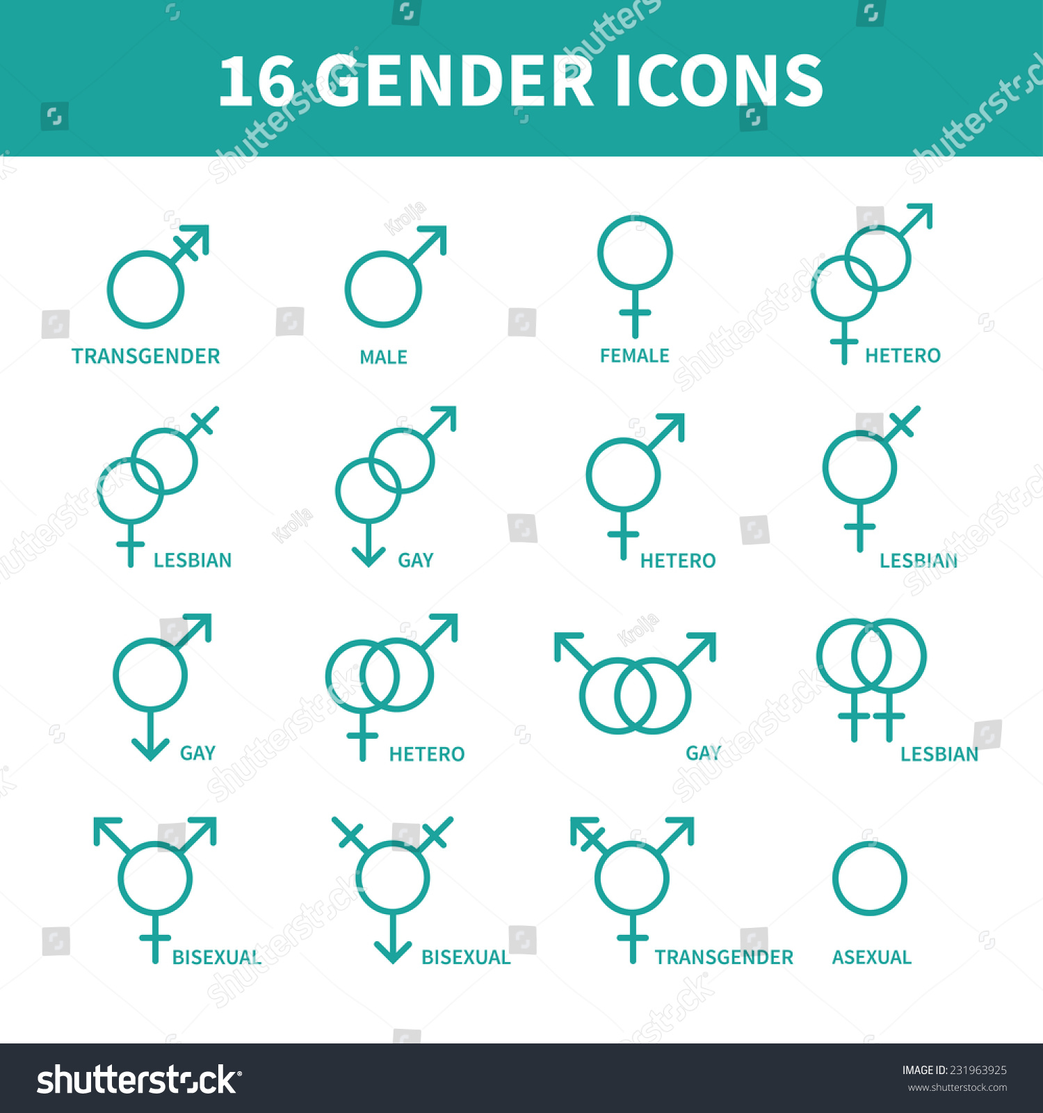 Sexual Orientation Gender Web Iconssymbolsign In Flat Style Male And Female Combination