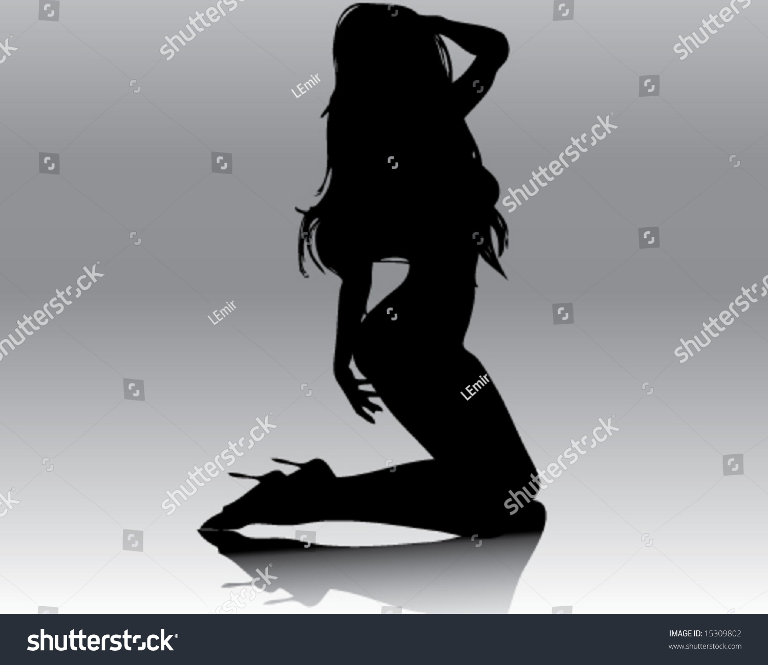 Sexy Lady On Her Knees Stock Vector 15309802 Shutterstock 