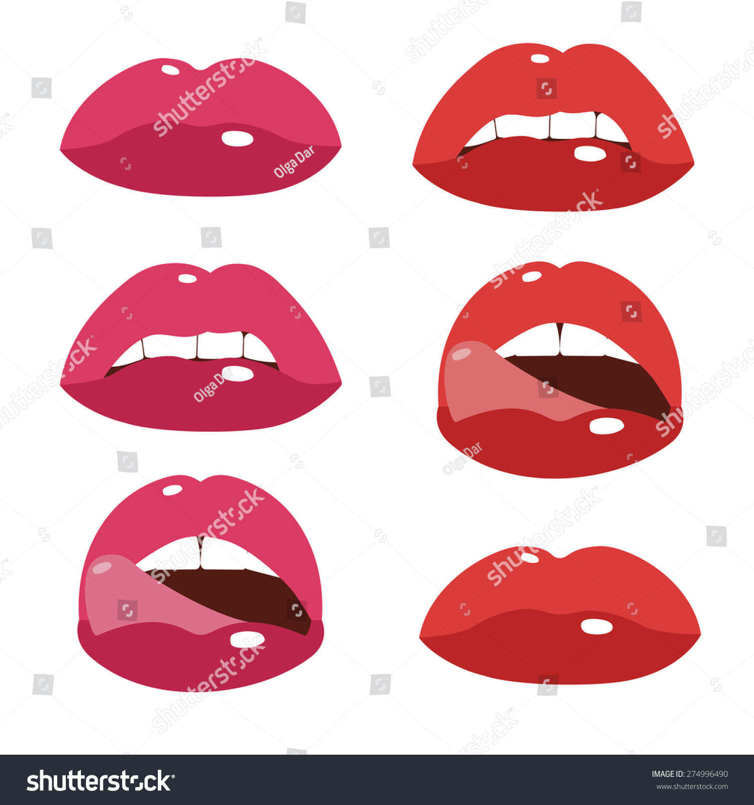 Sexy Lips Cartoon Flat Style Vector Stock Vector Royalty Free