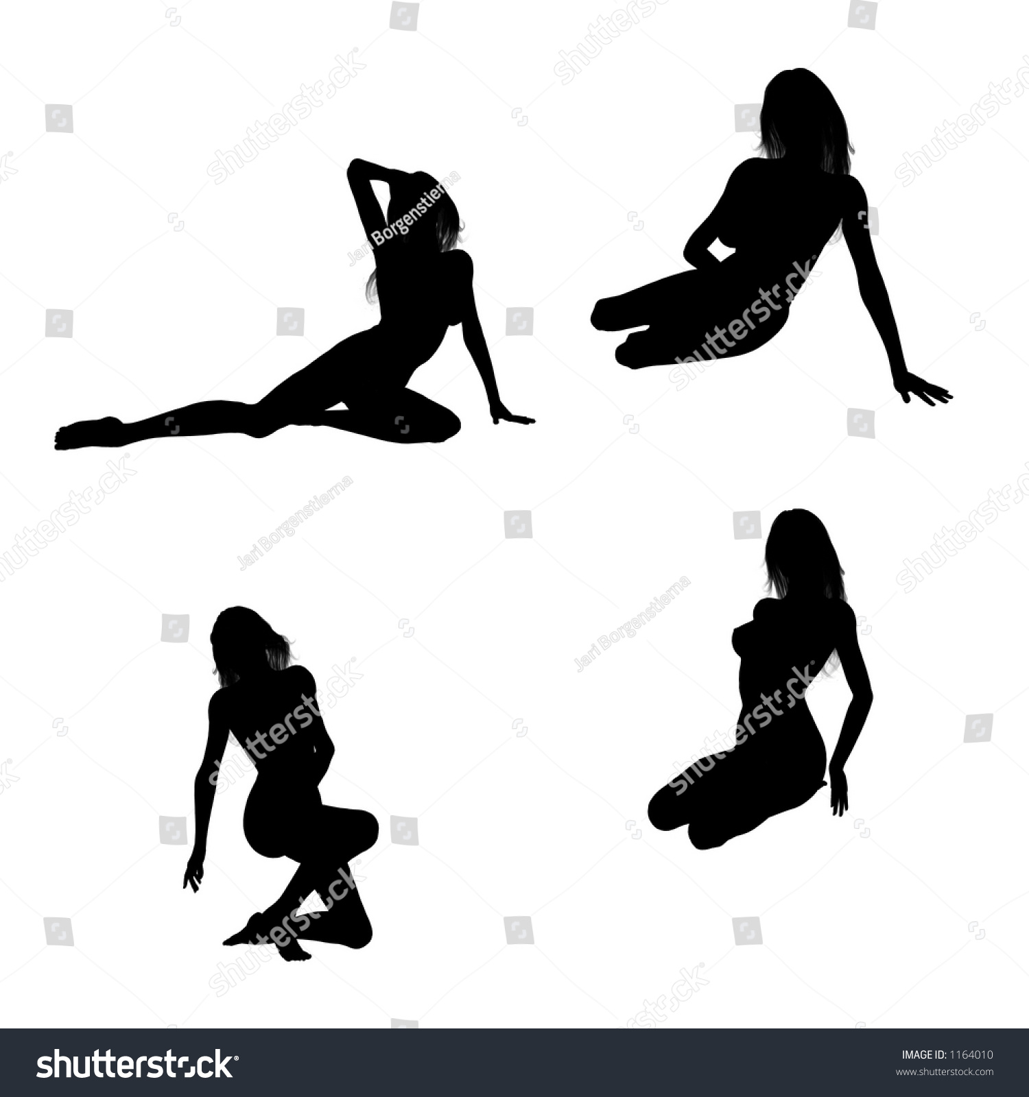 Sexy Silhouettes Of A Sitting Woman Stock Vector Illustration 1164010 Shutterstock 