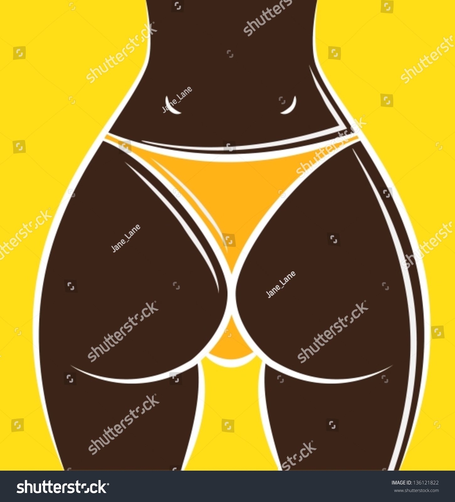 Sexy Woman Ass Vector Illustration Vetor Stock Livre De Direitos