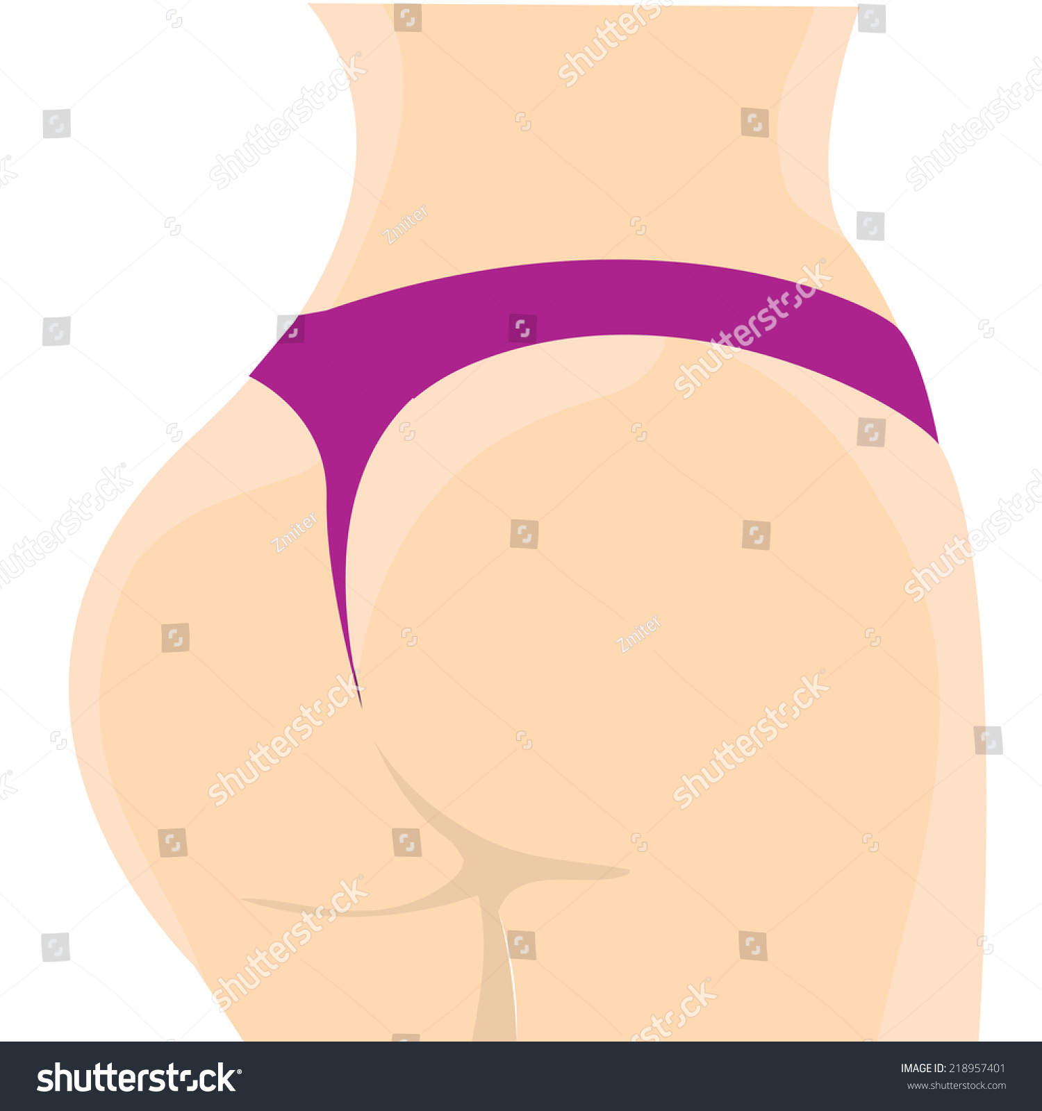 Sexy Woman Ass Vector Illustration vector de stock libre de regalías