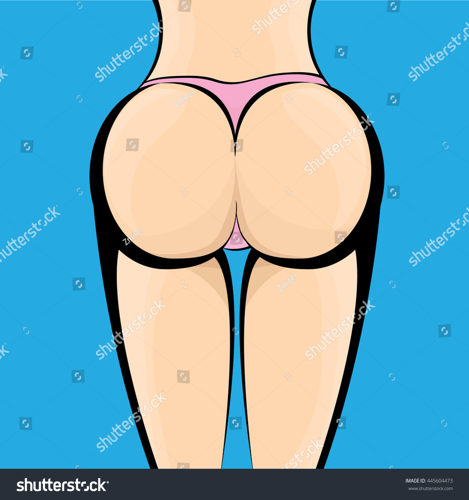 Sexy Woman Big Booty Vector Ass เวกเตอรสตอก ปลอดคาลขสทธ