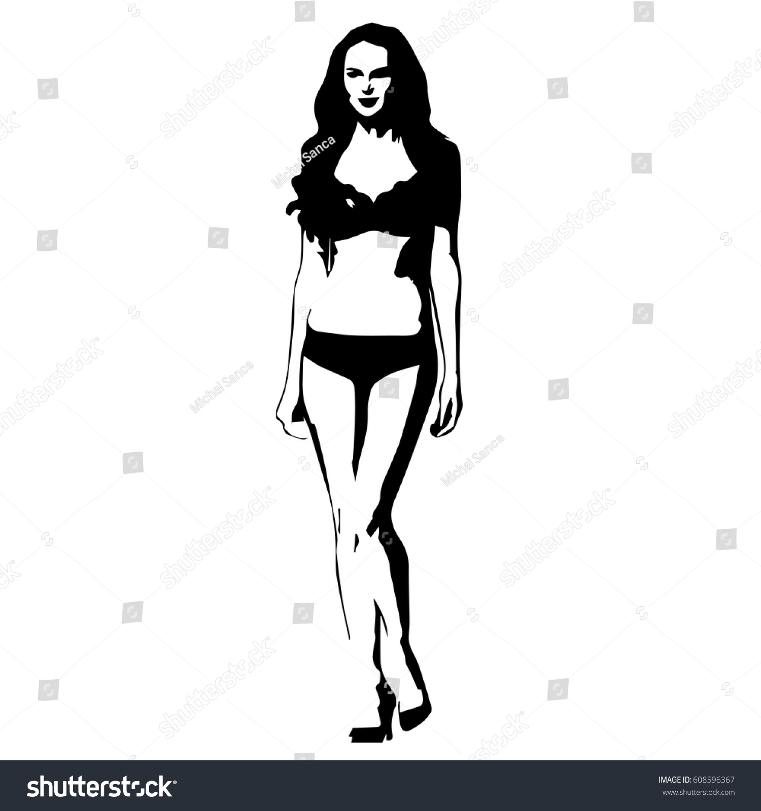 Sexy Woman Lingerie Abstract Vector Silhouette Image Vectorielle De