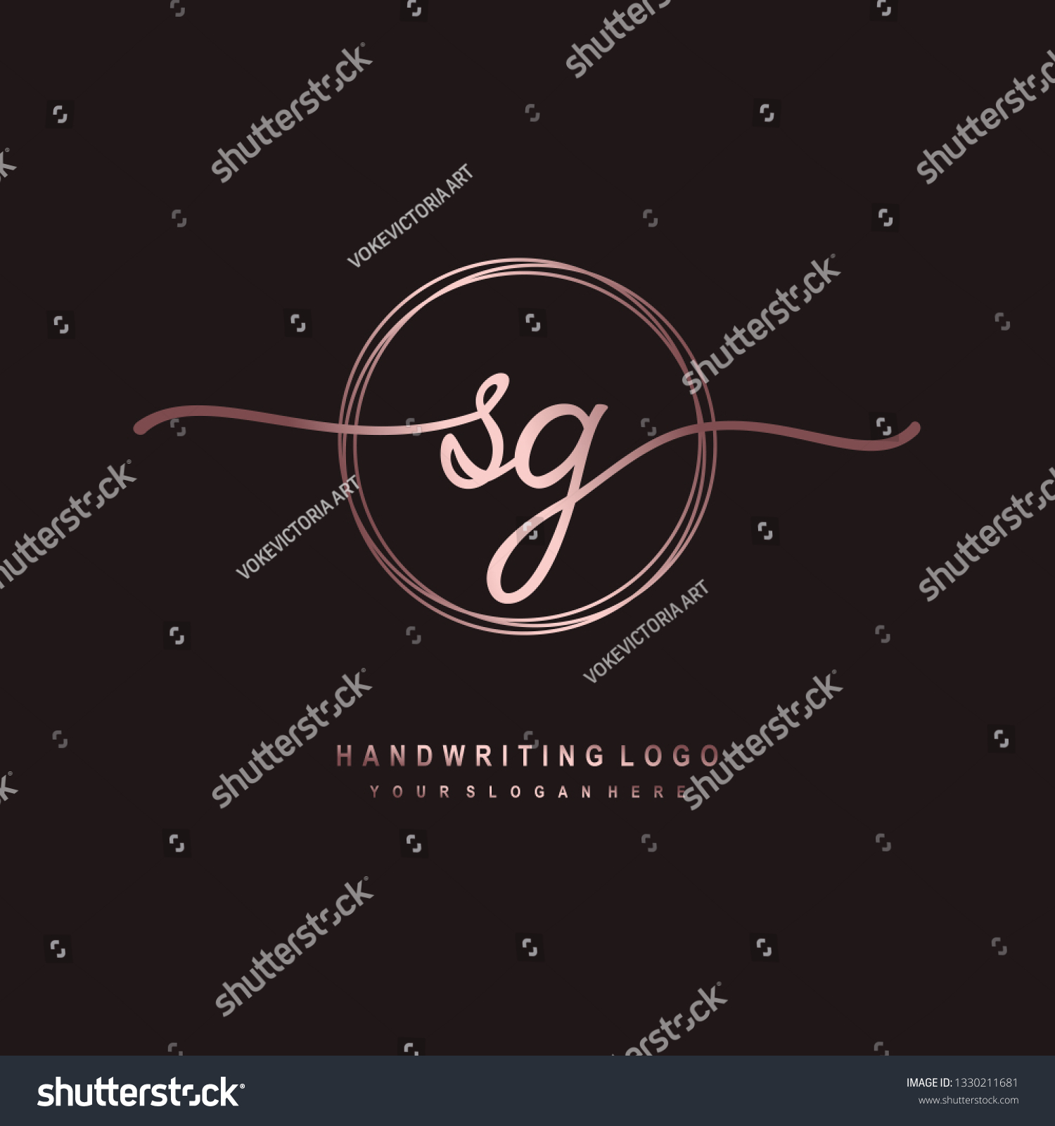 Sg Initial Signature Logo Handwriting Logo Stock Vector Royalty Free