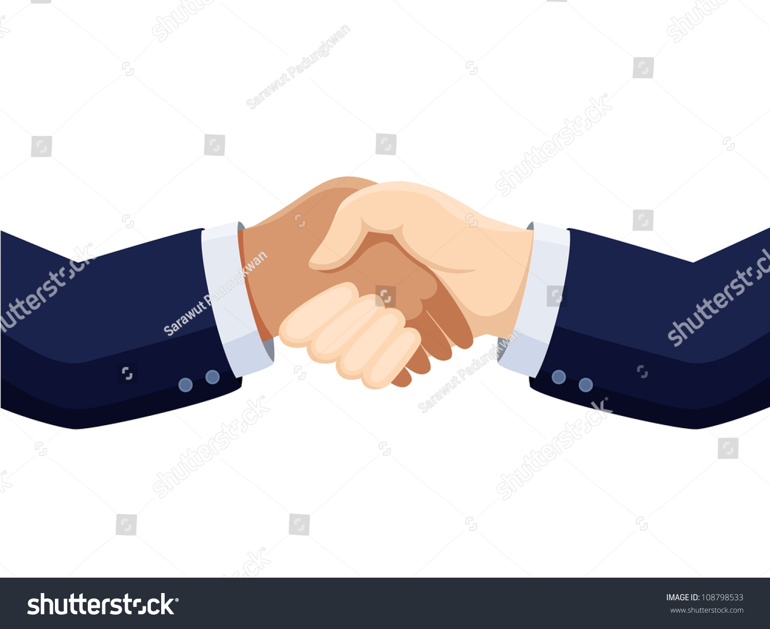 Shaking Hands Vector Isolated On White Stock Vector 108798533