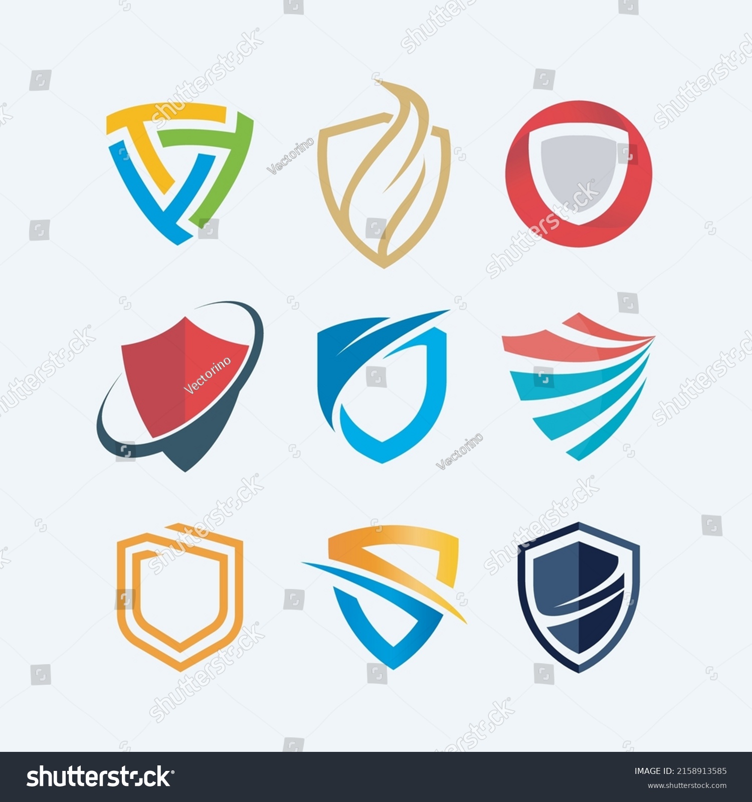 Shield Logos Collection Symbol Designs Business Stock Vector Royalty