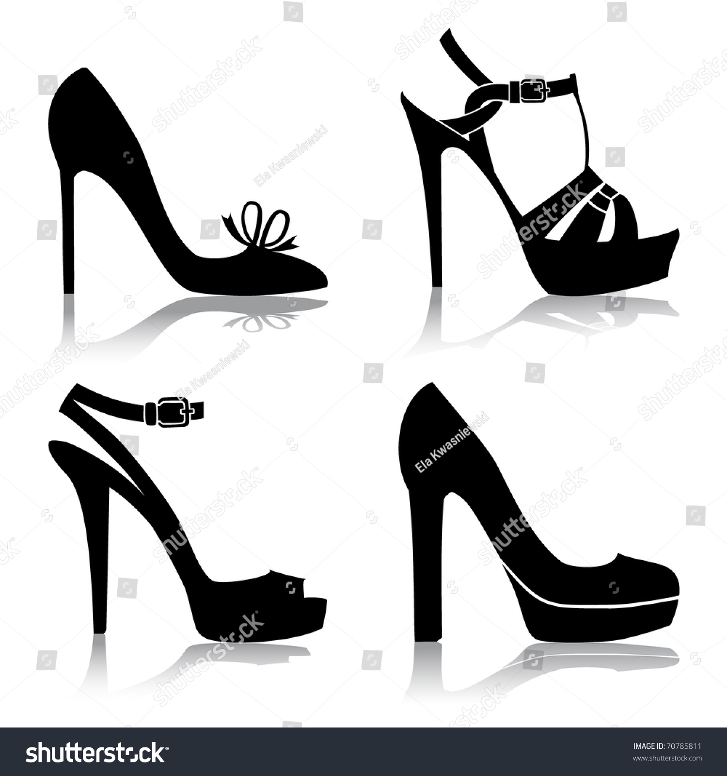 Shoes Collection Stock Vector Illustration 70785811 : Shutterstock