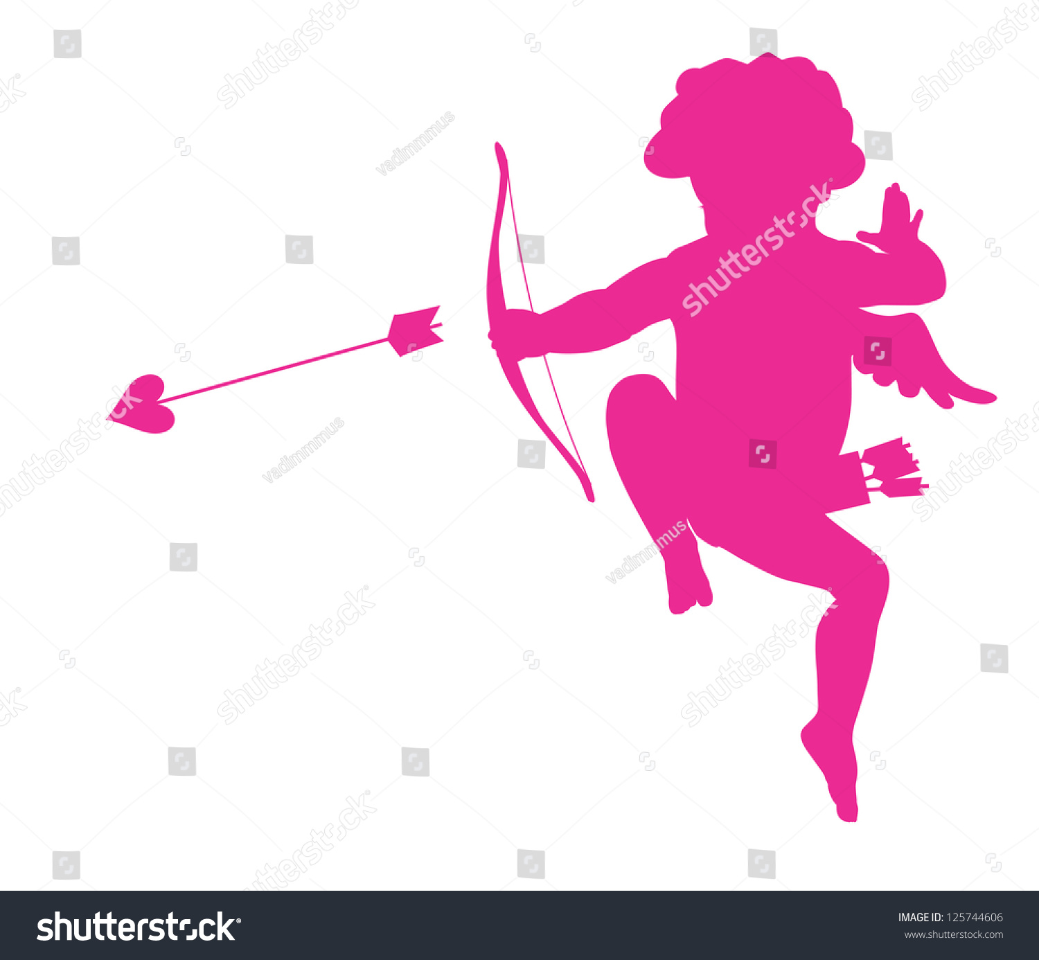 Shooting Cupid Vector Silhouette 125744606 Shutterstock 2636