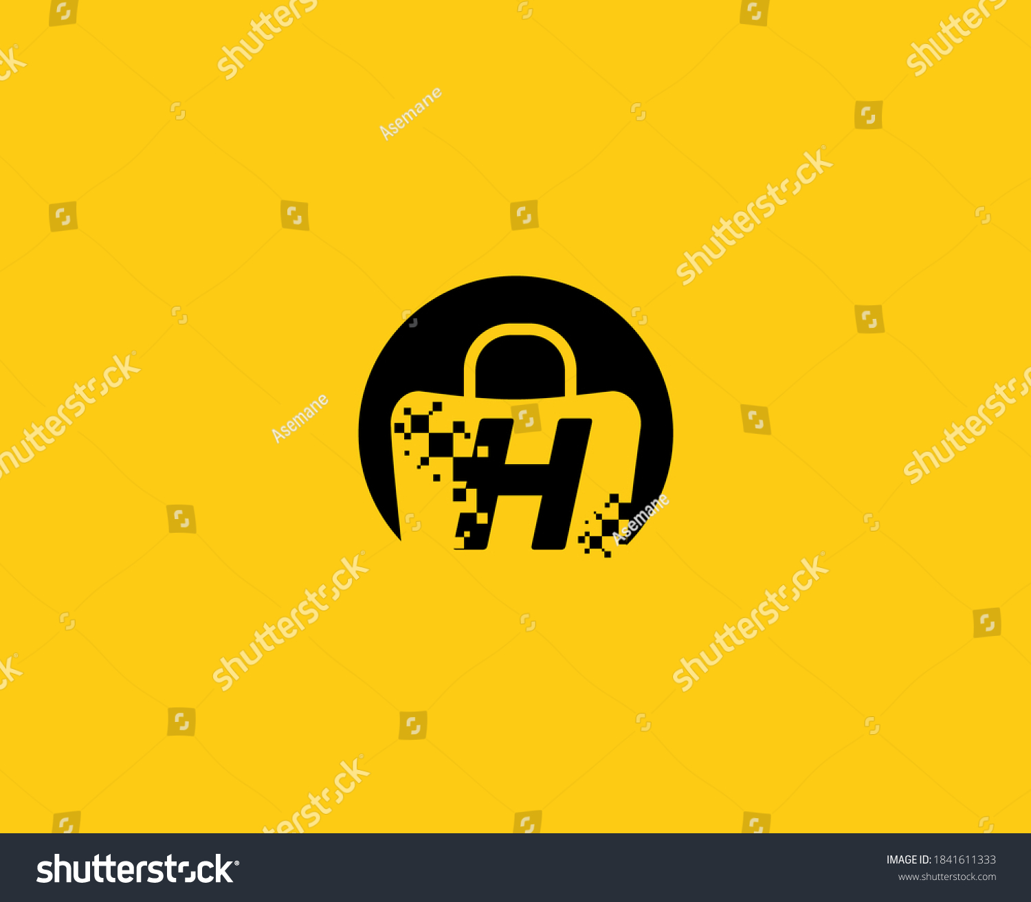 Shopping Bag Logo Incorporated H Letter Stock Vector Royalty Free